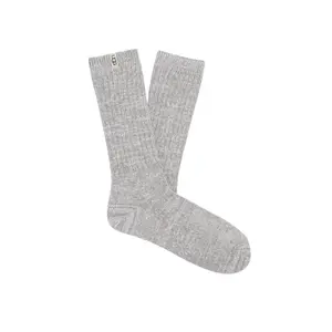 UGG Women's Rib Knit Slouchy Crew Sock Grey/Black