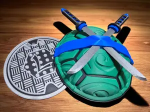 3D Printed TMNT Turtle Shell Collectible - Fan Art Inspired Desk Display