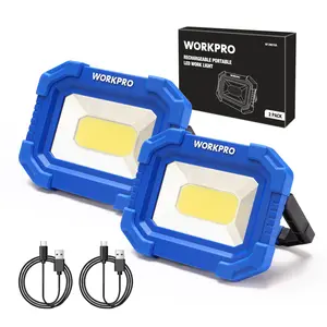 #Summervibes WORKPRO LED Work Light, Rechargeable Magnetic Work Lights with Stand, Portable 2000LM COB Flood Light for Camping, Fishing, Car Repair, Job Site Lighting, Hiking, 4 Modes, 2 Pack