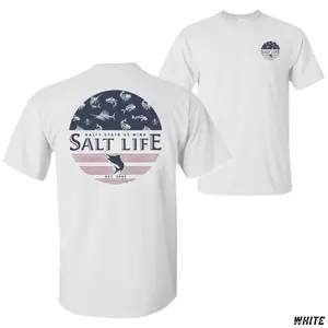 Salt Life "Salty State of Mind" Fishing T-Shirt, Ocean Fish Graphic Tee, Soft Cotton Blend Shirt for Men, Coastal Lifestyle Apparel, Nautical Giftwear