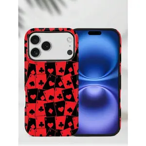 Phone Cases - Two-In-One Film Phone Case, Cards Symbols Pattern Phone Case For IPhone 17 Pro Max, Simple And Elegant, Can Be Used For IPhone 11 12 13 14 15 16 17 Pro Max Plus And  S22 S23 S24 S25 Plus Ultra FE Phone Case