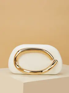 Elegant Women's Clutch Bag Wristlet, Simple Evening Party Purse, Hard Shell Handbag, Fashionable Solid Color, Perfect Gift for Birthdays