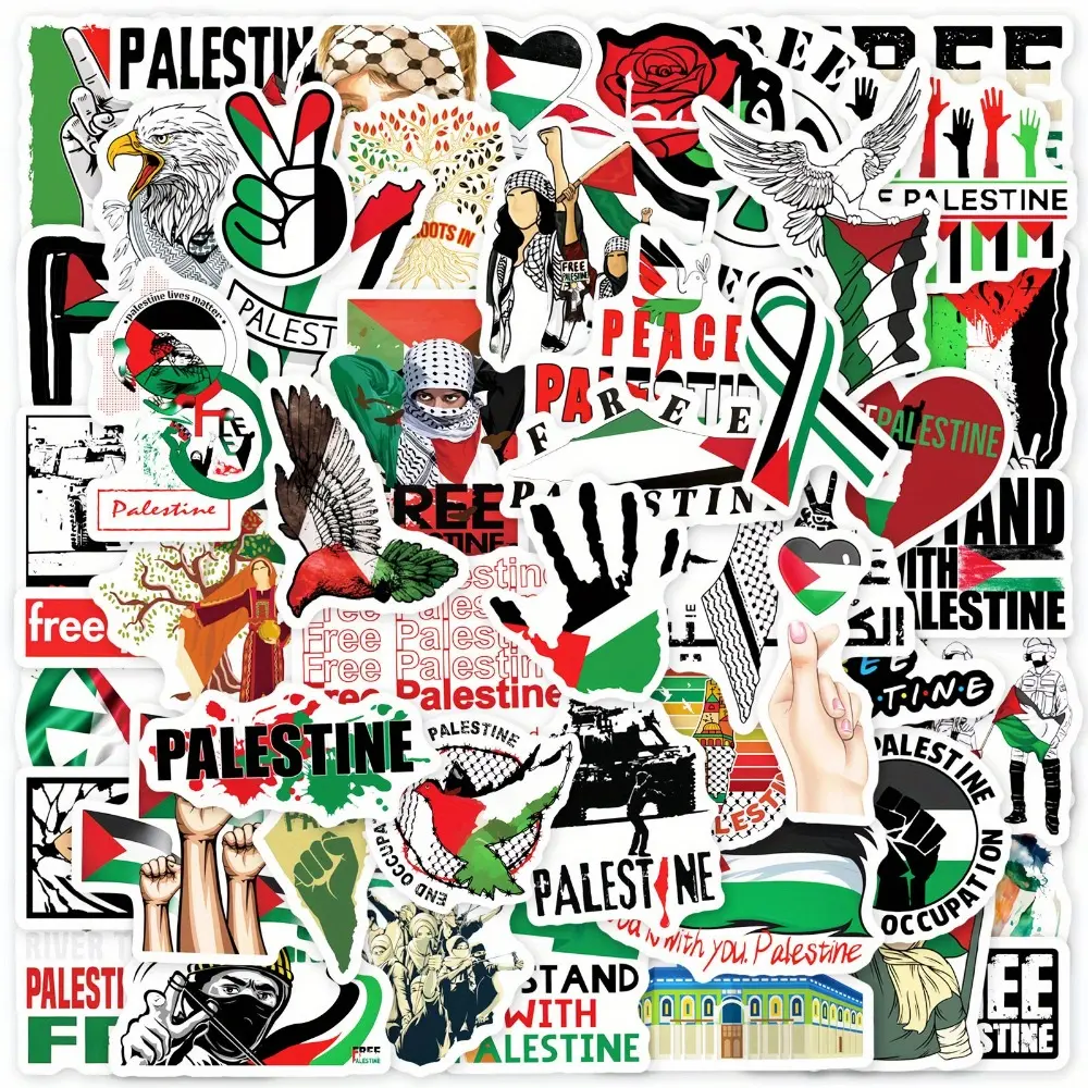 50pcs Palestine Stickers, Suitable for Scrapbooks, Diaries, Notebooks, Water Bottles, Cars, Etc. Faith-based Designs, Gifts with Positive Messages, Truck Sticker, Side Decals, Bumper Sticker, Decal For Trucks