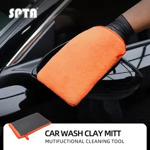 SPTA Clay Mitt,1Pc Fine Grade Clay Bar Mitt - Auto Detailing Wash Mitt Clay Eraser Surface Prep Mitt Finish Clay Bar Glove for Car Paint, Glass, Wheels & More+