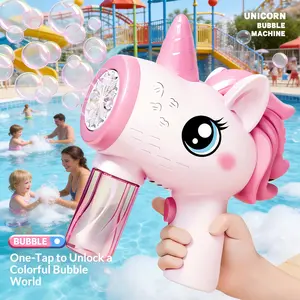 Unicorn Bubble Gun for Kids, Automatic Bubble Machine Blower Toy, Cute Unicorn Bubble Blaster for Kids, Outdoor Bubble Toy for Birthday Party Summer Play
