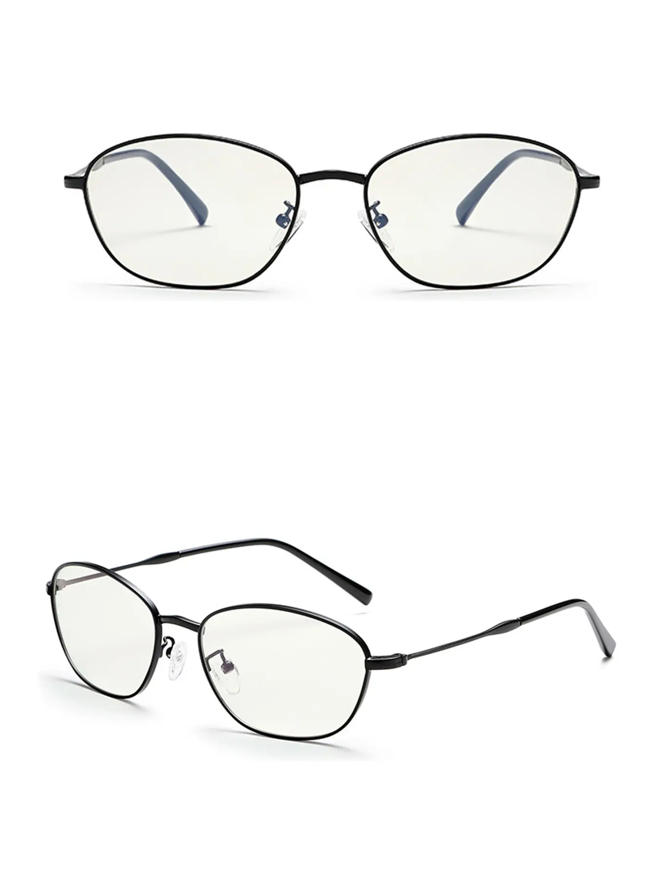 Women's fashion cat's eye small frame metal glasses anti blue light anti fatigue lenses are suitable for daily wear and replaceable prescription lenses Trendy Frames