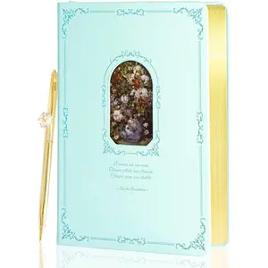 Thick Journal for Women & Girls, 360 Pages A5 Writing Journaling Notebook with Paintings, Women Journal for Writing,  Journal with  Box & Pen for Girls  Ideas (Ice Blue)