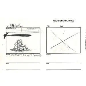 Chip n Dale Rescue Rangers Original Production Animation Storyboard Walt Disney FIRST EPISODE 1988 A171