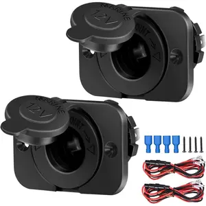 Cigarette Lighter Socket - Car Marine Motorcycle ATV RV Lighter Socket Power Outlet Socket Receptacle 12V Waterproof Plug(2 Pack)