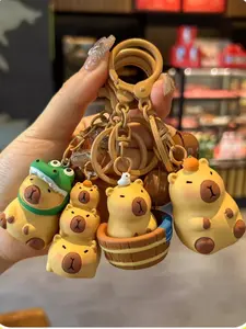 Mini Capybara Car Keychain Charm, Cute Stackable Waterhog Doll Backpack Decoration, Perfect Gift for Friends and Family, Keychain Kawaii