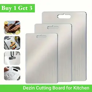 3PCS Stainless Steel Cutting Boards for Kitchen 304 MetalNon Stick Small Chopping Board Set Dishwasher SafeWarp Proof Durable & Sturdy Easy to Clean
