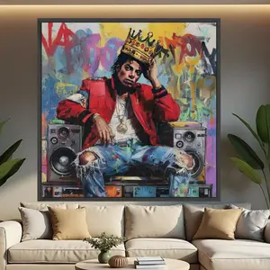 [SALE UP TO 45%] Michael Jackson Graffiti Canvas, Urban Pop Art Wall Decor