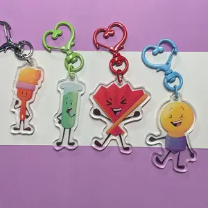 The Bright Lights Keychains, Inanimate Insanity Object Show Osc Lightbulb Fan Test Tube Paint Brush, Object Show Character Acrylic Keychain, Dandys World Collectible Gift, Cute Game Acrylic Charm, Backpack Key Holder, Keychain for Keys Bag Accessory