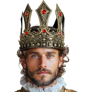 King Crown for Men Gold Crown Prince Tiara Cosplay Birthday Accessories for AdultTikTokShopBlackFriday