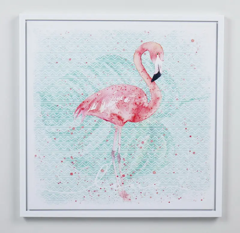 19.68 in. 3D Canvas Wall Art, Pink & Green