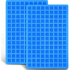 126-Cavity Square  Candy Mold, 2 Pack Non-stick Mini   Mold for Homemade Caramels, Jelly, , , Truffles, Pralines & Ganache - Flexible & Easy to Release