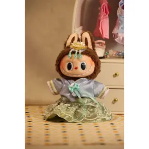 The Willow Blossom Green and Blue Mini Hanbok for Labubu