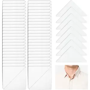 100 count  Stays for Men's Dress Shirts, No Curl Polo Shirt  Stays Anti-Warping Edge  Stays Sticker  Support for Any Shirt of Collared