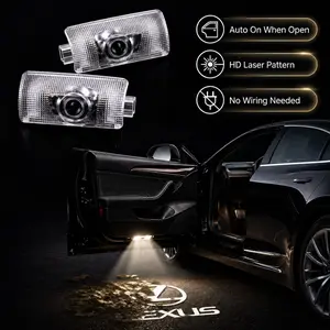 2Pcs Car Door LED Logo Projector Lights, Wireless HD Puddle Lights, Non-Destructive Installation Courtesy Step Lights, Compatible with Lexus