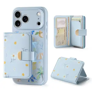 ESR Aura Clutch for MagSafe Wallet Stand for Women, RFID Blocking, MagSafe Sticker Included, 5 Card Holder Magnetic Wallet for iPhone 17e/17/16/15/14/13/12 Series & Select Samsung, Tropical Paradise/Coastal Summer Protection