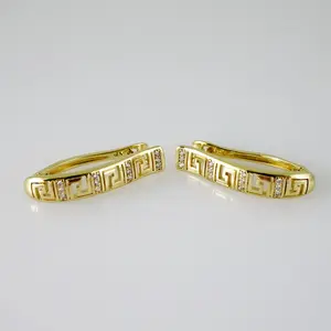 Earrings – Aretes – Zircon Stone – 14K Real Color