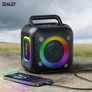 ZEALOT Bluetooth Speaker, 30W HIFI Sound & RGB Lights, 6000mAh Long Playtime, IPX6 Waterproof, EQ Adjustment for Home & Beach, Portable Waterproof Speakers