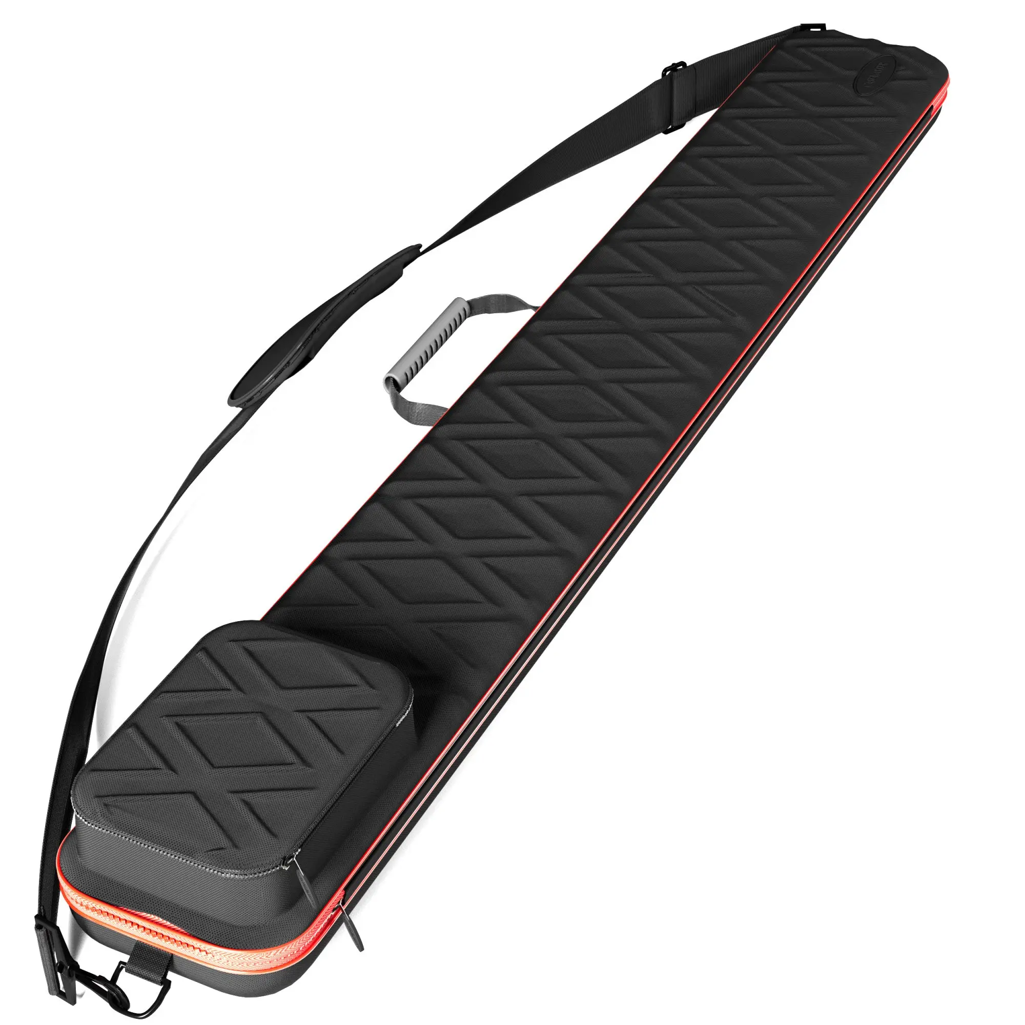 Casemaster Parallax Plus Billiard Cue Case, Billiard Accessories for Pool Stick Storage, Red, Lightweight, Compact, Oxford Fabric