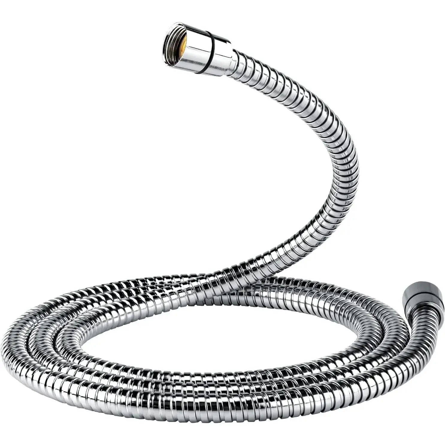 Stainless Steel Shower Hose, 6.6 ft (79 in) Extra Long Chrome Plumbing Hose with Brass Insert, Nut & Rubber Washers, Flexible, Brushed Nickel Option, Dual Head Compatible, Easy Install for Shower System & Bathroom Cleaning