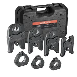 7-Piece MegaPress Pressing Kit 1/2 Inch To 2 Inch For Standard Press Tools With Durable Hard Case, Ideal For Plumbing PEX Crimping And HVAC Installations, Includes Multi-Size Dies And Ergonomic Handle