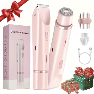 Electric Hair Trimmer for Women, Usb Rechargeable Trimmer, Rechargeable 2 in 1 Body & Facial Diffuser Hair Removal Double Head Trimmer for Face Underarm Legs, Women's Electric Shaver, for Painless Trimming of Pubic Hair