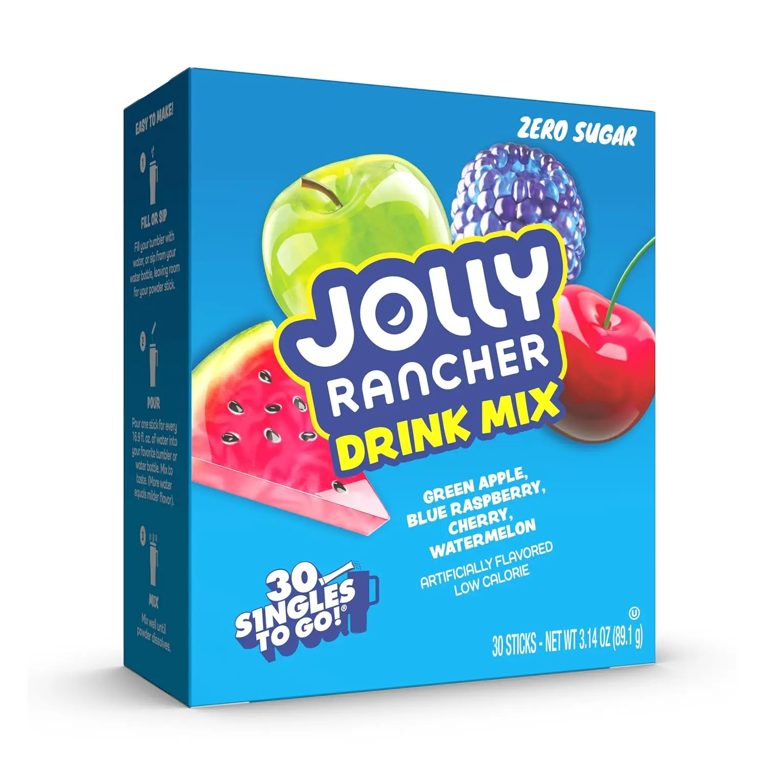 Singles To Go! Jolly Rancher Drink Mix, Variety Pack, 30 Packets