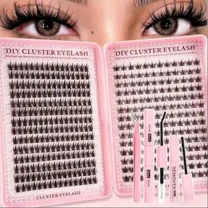 392392 Cluster False Eyelashes, Natural Look, Baby Eyes Style, Lash Extension Set, Lightweight Soft, Daily Use, Dates, Parties, Halloween, DIY Eyelash Extensions