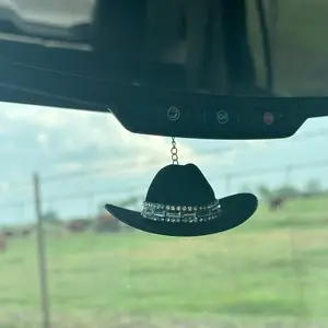Dolly charm - western car charm - cowboy hat for rearview mirror