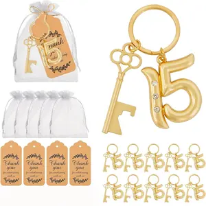 Quinceañera 15th Birthday Bottle Opener Keychain, Party Favors Bulk, 15 Year Old Beer Key Ring, Wedding Anniversary Gift