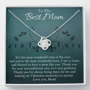 Christmas Gift For Mom From Son, Stepmom Xmas Gift, Christmas Gift Ideas For Mother, Bonus Mom Christmas Gifts, Stocking Stuffer For Mum Personalized Jewelry, Custom Message Card, Gift Box