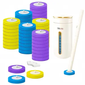 One-Use Disposable Toilet Brush Set, Essential Home Cleaning Kit (24/48 Replacement Heads), Includes Storage Box & Scented Sheet, Must-Have Household Item