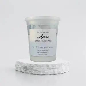 DIY Candle Kit, 16ox Coconut Wax and Non-Toxic Fragrance, Volcano Scent (Citrus, Peach, and Pine)