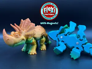 Magnetic Flexi Triceratops | Flexi Factory Authorized Seller | Dinosaur