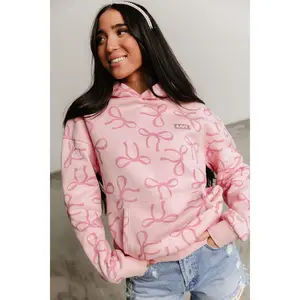 Comfort Zone Hoodie - Knot To Brag | Pink Bow Fleece Lined Sweatshirt | Mother's Day Gift | Casual Girly Comfy Coquette | Plus Size