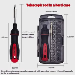 28-Piece Ratchet Screwdriver Set for Motorcycles, Bicycles, and Home Use Complete Set of Bits, Sockets, and Screwdrivers