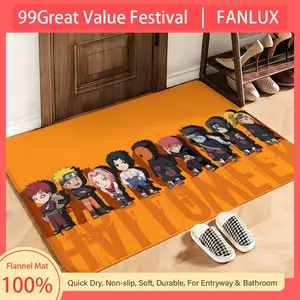 Action NARUTO Uzumaki Naruto Floor Mat This soft flannel mat provides a cozy Soft flannel mat with quick water absorption, non-slip and durable. Easy to clean, ideal for bathroom and entryway use.