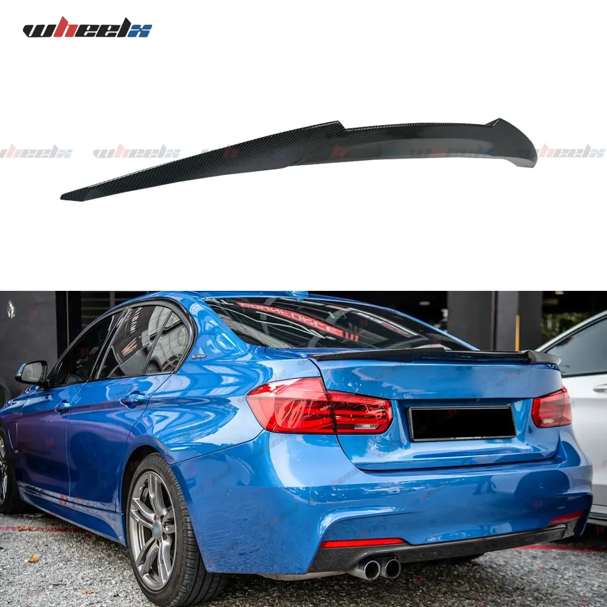 2012-2019 BMW 3 Series F30 4-Door Sedans - M4 Style Aerodynamic Spoiler - Carbon Fiber Look Sport Mod (320i, 320i xDrive, 325i, 328d, 328i, 328ix, 330e, 330i, 335i, 335ix, 340i, 340ix, M3)
