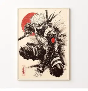 Naruto Anime Graphic Poster, Kakashi Sensei Wall Art, Home Decor