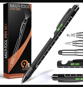 Fathers Day Dad Gifts from Daughter Son Wife, Easter Gifts for Men, 9 in 1 Multitool Pen, Cool Tools Gadgets Birthday Christmas Stocking Stuffers for Husband Him Adult Dad