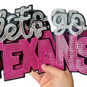 Let’s go Txns pink sequin patch