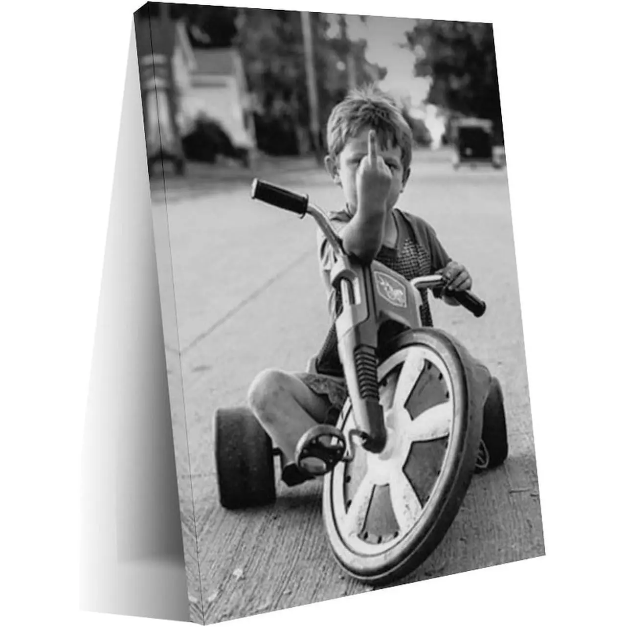 Retro Poster Funny Little Boy Middle Finger PosterWall Art Canvas Printing Living Room Office Bedroom Aesthetic Poster