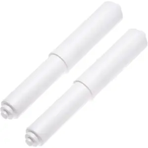 2 Pack White Toilet Paper Holder Spring Loaded Roller Replacement Rod