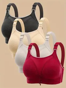 Women's Thin Bra Set, Adjustable Straps, Breathable No Underwire Bras, Various Colors, Essential Push-Up Lingerie, Fit, All Seasons