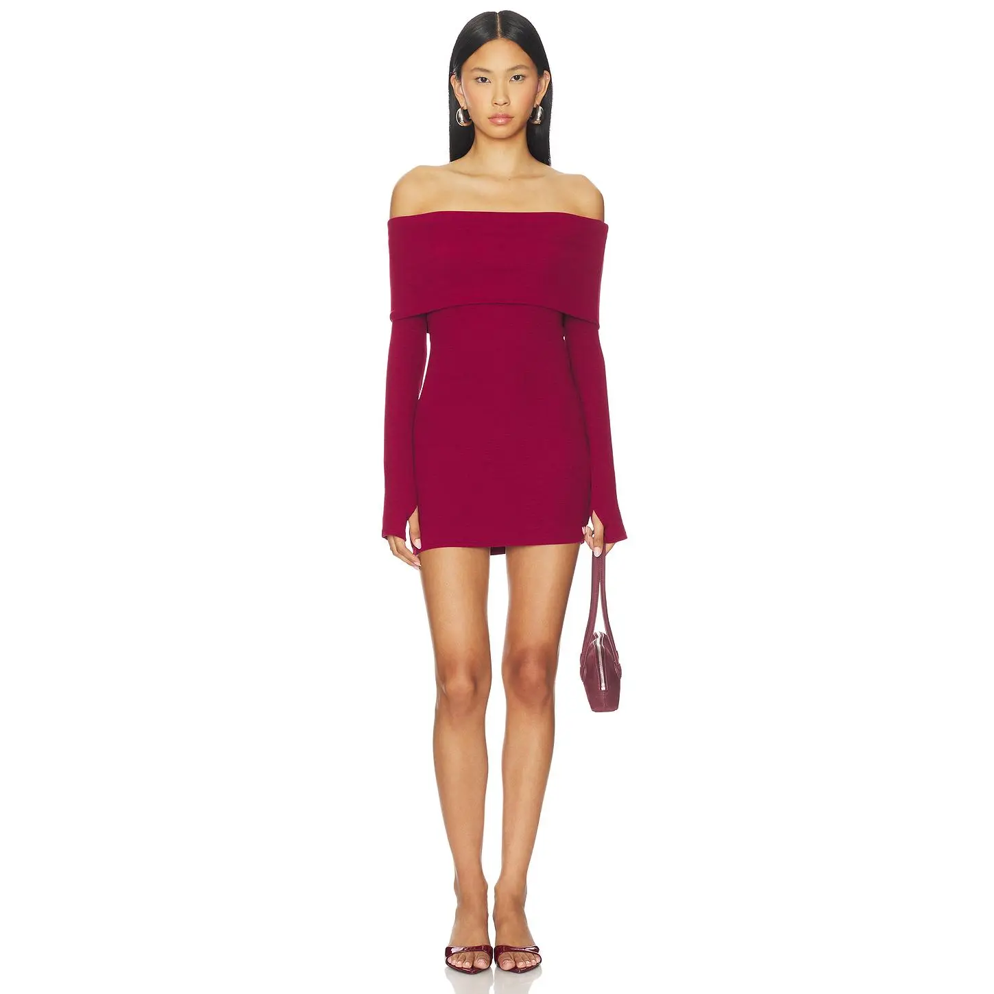 superdown Marks Mini Dress in Burgundy