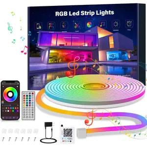 10ft Rgb Led Neon Rope Lights with Remote App Control, IP65  Neon Strip Lights for Outdoor, DIY Design Flexible Led Rope Lights for Bedroom  Sync, Gaming Accessories, Room Decor